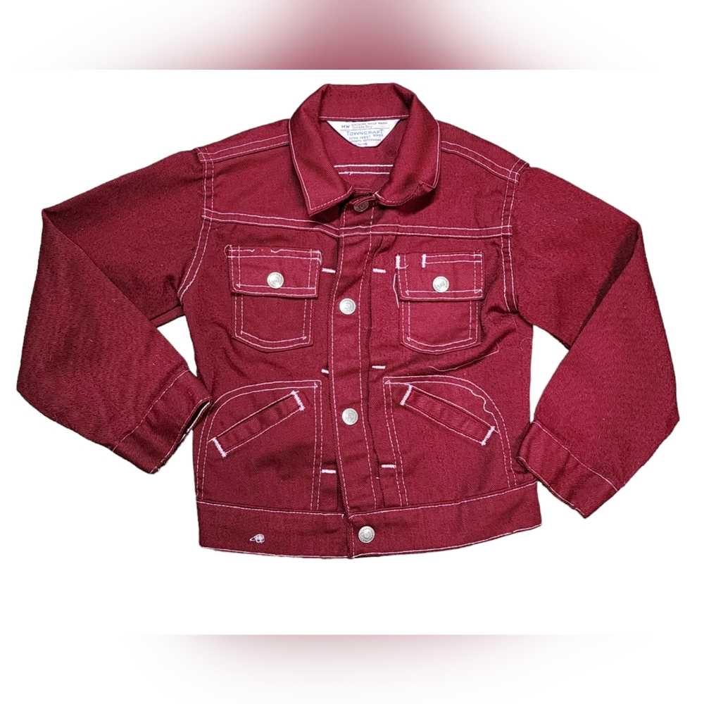 Vintage Towncraft Boys Maroon Penn Prest Sports Outerwear Jacket